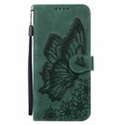 For Redmi Note 14 5G Retro Skin Feel Butterflies Embossing Horizontal Flip Leather Phone Case(Green) - 2