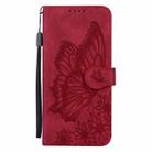 For Redmi Note 14 5G Retro Skin Feel Butterflies Embossing Horizontal Flip Leather Phone Case(Red) - 2