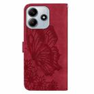 For Redmi Note 14 5G Retro Skin Feel Butterflies Embossing Horizontal Flip Leather Phone Case(Red) - 3