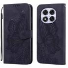 For Redmi Note 14 Pro 5G Retro Skin Feel Butterflies Embossing Horizontal Flip Leather Phone Case(Black) - 1