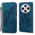 For Redmi 14C 4G Retro Skin Feel Butterflies Embossing Horizontal Flip Leather Phone Case(Blue) - 1