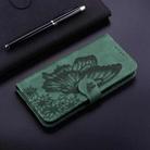 For Redmi A4 5G Retro Skin Feel Butterflies Embossing Horizontal Flip Leather Phone Case(Green) - 2