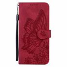 For Redmi A4 5G Retro Skin Feel Butterflies Embossing Horizontal Flip Leather Phone Case(Red) - 3