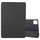 For Xiaomi Pad 6S Pro 12.4 Tri-fold Silicone Leather Tablet Case(Black) - 1