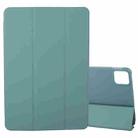 For Xiaomi Pad 6S Pro 12.4 Tri-fold Silicone Leather Tablet Case(Dark Green) - 1