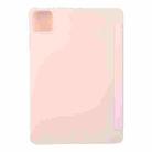 For Xiaomi Pad 6S Pro 12.4 Tri-fold Silicone Leather Tablet Case(Pink) - 3