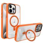 For iPhone 15 Pro Max Shield Armor MagSafe Holder Phone Case(Orange) - 1