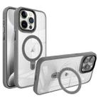 For iPhone 15 Pro Shield Armor MagSafe Holder Phone Case(Grey) - 1