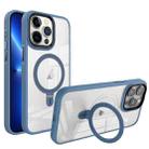 For iPhone 13 Pro Shield Armor MagSafe Holder Phone Case(Blue) - 1