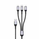 TOTU CB-5-3 3 in 1 17.5W USB to 8 Pin+Micro USB+USB-C/Type-C Multifunctional Data Cable, Length: 1.2m(Grey) - 1