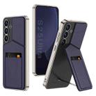 For Samsung Galaxy S25+ 5G GKK Rotor Bracket Recessed Card Bag Full Coverage Phone Case(Purple) - 1