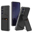 For Samsung Galaxy S25+ 5G GKK Rotor Bracket Recessed Card Bag Full Coverage Phone Case(Black) - 1