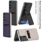 For Samsung Galaxy S25+ 5G GKK Rotor Bracket Recessed Card Bag Full Coverage Phone Case(Black) - 2
