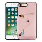For iPhone SE 2022 / SE 2020 Crossbody Zipper Card Bag RFID Anti-theft Phone Case(Pink) - 1