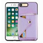 For iPhone SE 2022 / SE 2020 Crossbody Zipper Card Bag RFID Anti-theft Phone Case(Purple) - 1