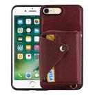 For iPhone SE 2022 / SE 2020 Crossbody Zipper Card Bag RFID Anti-theft Phone Case(Wine Red) - 1