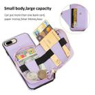 For iPhone 8 Plus / 7 Plus Crossbody Zipper Card Bag RFID Anti-theft Phone Case(Purple) - 4