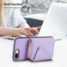 For iPhone 8 Plus / 7 Plus Crossbody Zipper Card Bag RFID Anti-theft Phone Case(Purple) - 5