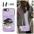 For iPhone 8 Plus / 7 Plus Crossbody Zipper Card Bag RFID Anti-theft Phone Case(Purple) - 7