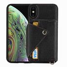 For iPhone XS / X Crossbody Zipper Card Bag RFID Anti-theft Phone Case(Black) - 1