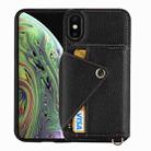 For iPhone XS Max Crossbody Zipper Card Bag RFID Anti-theft Phone Case(Black) - 1