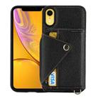 For iPhone XR Crossbody Zipper Card Bag RFID Anti-theft Phone Case(Black) - 1