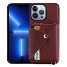 For iPhone 13 Pro Max Crossbody Zipper Card Bag RFID Anti-theft Phone Case(Wine Red) - 1