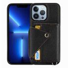 For iPhone 13 Pro Crossbody Zipper Card Bag RFID Anti-theft Phone Case(Black) - 1