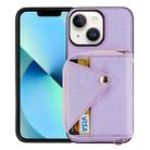 For iPhone 13 Crossbody Zipper Card Bag RFID Anti-theft Phone Case(Purple) - 1