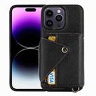 For iPhone 14 Pro Max Crossbody Zipper Card Bag RFID Anti-theft Phone Case(Black) - 1