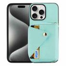 For iPhone 15 Pro Max Crossbody Zipper Card Bag RFID Anti-theft Phone Case(Mint Green) - 1