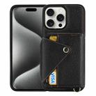 For iPhone 15 Pro Max Crossbody Zipper Card Bag RFID Anti-theft Phone Case(Black) - 1