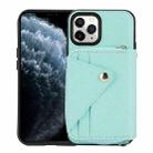 For iPhone 11 Pro Crossbody Zipper Card Bag RFID Anti-theft Phone Case(Mint Green) - 1