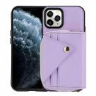 For iPhone 11 Pro Max Crossbody Zipper Card Bag RFID Anti-theft Phone Case(Purple) - 1