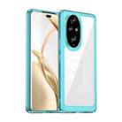 For Honor 200 Pro Colorful Series Acrylic Hybrid TPU Phone Case(Transparent Blue) - 1