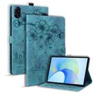 For Honor Pad X9 / X8 Pro Cartoon Sakura Cat Embossed Leather Tablet Case(Green) - 1