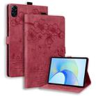 For Honor Pad X9 / X8 Pro Cartoon Sakura Cat Embossed Leather Tablet Case(Red) - 1