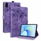 For Honor Pad X9 / X8 Pro Cartoon Sakura Cat Embossed Leather Tablet Case(Purple) - 1