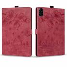 For Honor Pad X8a Cartoon Sakura Cat Embossed Leather Tablet Case(Red) - 2