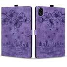 For Honor Pad X8a Cartoon Sakura Cat Embossed Leather Tablet Case(Purple) - 2