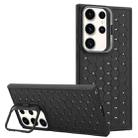 For Samsung Galaxy S24 Ultra 5G Honeycomb Radiating Lens Holder Magsafe Phone Case(Black) - 1