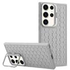 For Samsung Galaxy S24 Ultra 5G Honeycomb Radiating Lens Holder Magsafe Phone Case(Grey) - 1