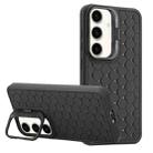 For Samsung Galaxy S24+ 5G Honeycomb Radiating Lens Holder Magsafe Phone Case(Black) - 1