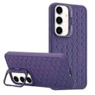 For Samsung Galaxy S24+ 5G Honeycomb Radiating Lens Holder Magsafe Phone Case(Purple) - 1