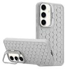 For Samsung Galaxy S24+ 5G Honeycomb Radiating Lens Holder Magsafe Phone Case(Grey) - 1
