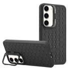 For Samsung Galaxy S23 5G Honeycomb Radiating Lens Holder Magsafe Phone Case(Black) - 1