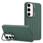 For Samsung Galaxy S23 5G Honeycomb Radiating Lens Holder Magsafe Phone Case(Green) - 1