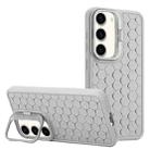For Samsung Galaxy S23 5G Honeycomb Radiating Lens Holder Magsafe Phone Case(Grey) - 1
