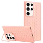 For Samsung Galaxy S23 Ultra 5G Honeycomb Radiating Lens Holder Magsafe Phone Case(Pink) - 1