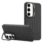 For Samsung Galaxy S23 FE 5G Honeycomb Radiating Lens Holder Magsafe Phone Case(Black) - 1